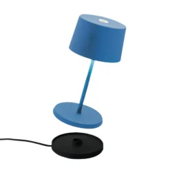 Zafferano Olivia mini 3K Akku-Tischlampe capriblau