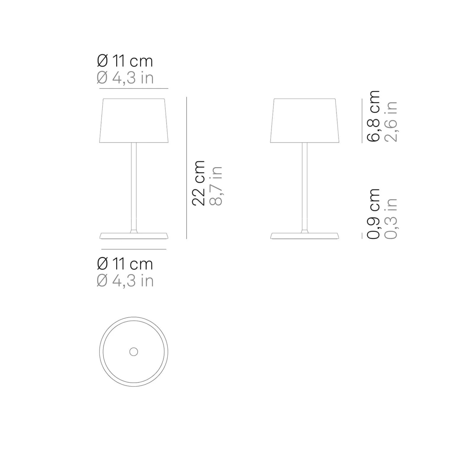 Zafferano Olivia mini 3K Akku-Tischlampe weiß