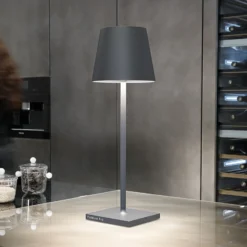 Zafferano Poldina L Desk Akku-Tischlampe IP54 grau