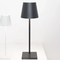 Zafferano Poldina L Desk Akku-Tischlampe IP54 grau