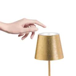 Zafferano Poldina mini Akku-Tischlampe innen gold