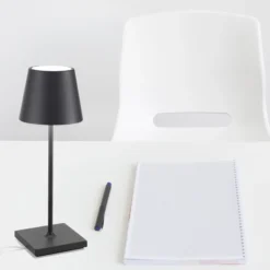 Zafferano Poldina mini Akku-Tischlampe IP65 grau