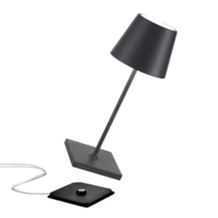 Zafferano Poldina mini Akku-Tischlampe IP65 grau