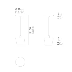 Zafferano Poldina Reverso Akku-Tischlampe corten