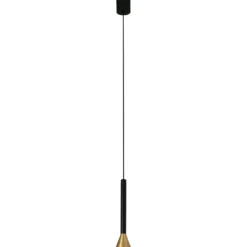 Zylindrische LED-Pendelleuchte Danka in Gold satin