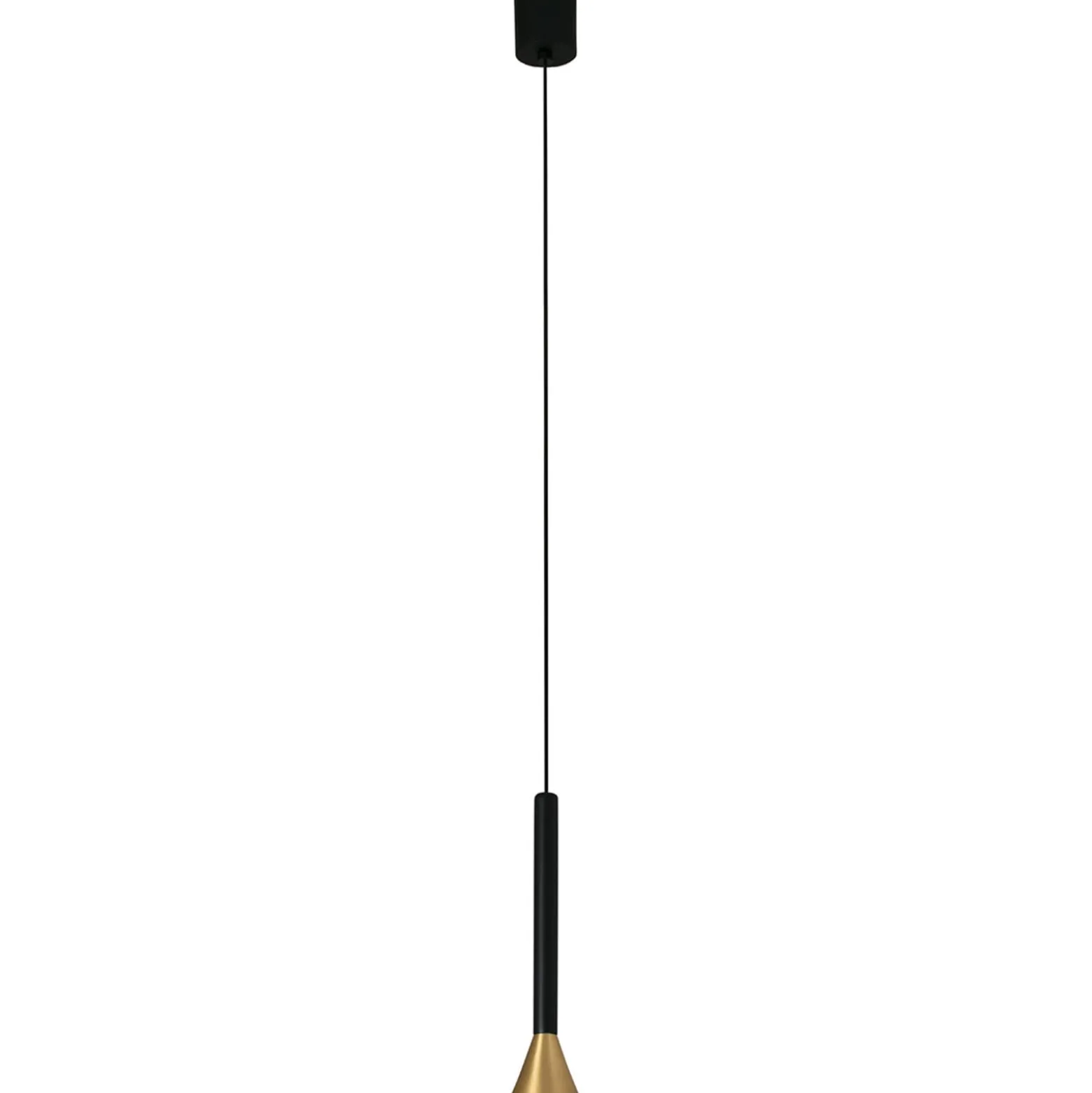 Zylindrische LED-Pendelleuchte Danka in Gold satin